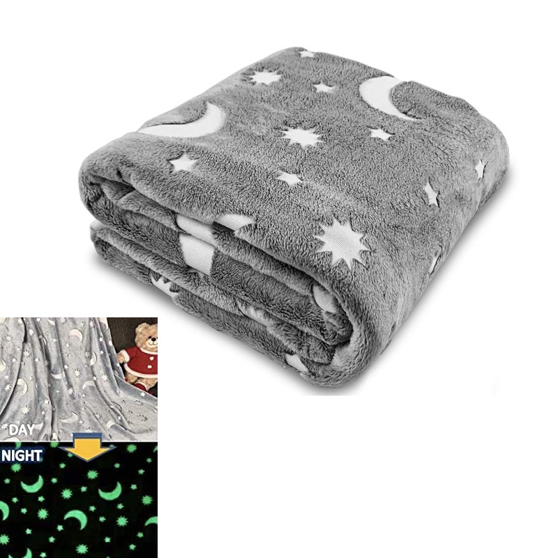 Παιδική κουβέρτα fleece με σχέδια που φωσφορίζουν