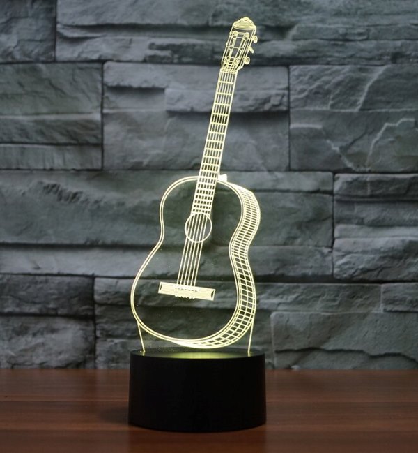 Τρισδιάστατο 3D επιτραπέζιο φωτιστικό κιθάρα