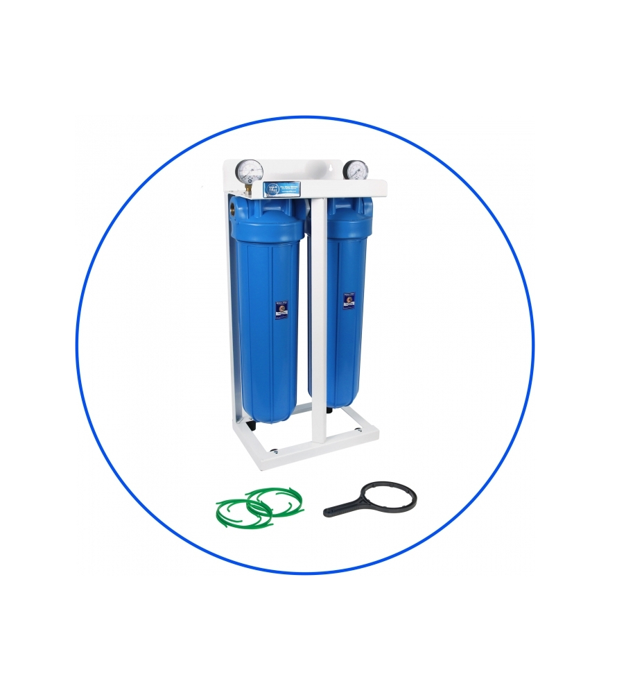 Aqua Filter Συσκευή Φίλτρου Νερού Κάτω Πάγκου / Κεντρικής Παροχής Διπλή 1'' HHBB20A ME-06-104