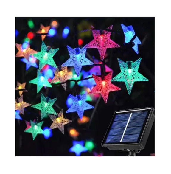 Ηλιακά φωτάκια κήπου αστεράκια 30Led 8 προγράμματα, πολύχρωμο 18779-50 84003SLV20CL