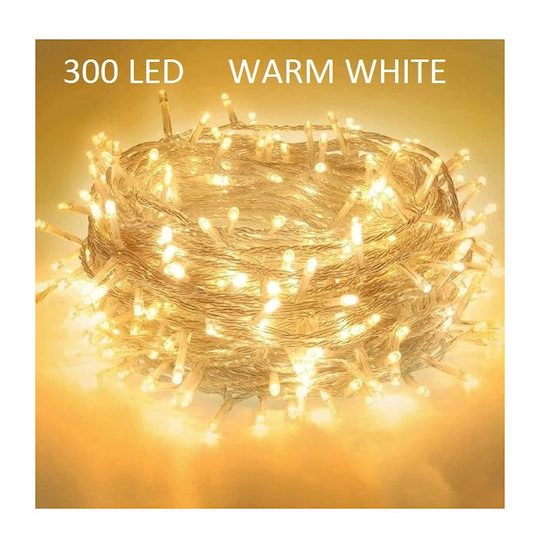 300 Χριστουγεννιάτικα φωτάκια LED σε διάφανο καλώδιο θερμό λευκό 17271-39 OEM 81003TRL50WW