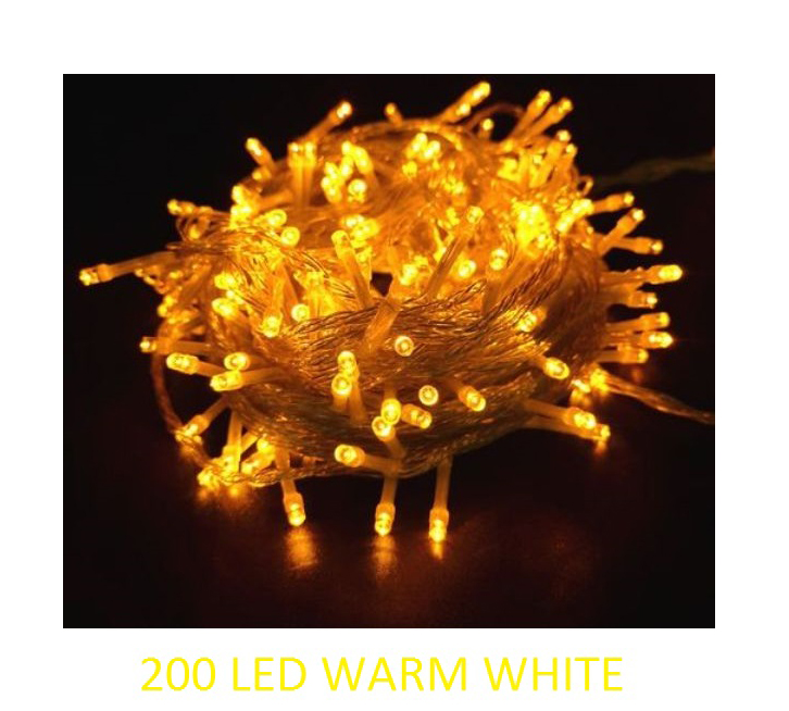 200 Χριστουγεννιάτικα φωτάκια LED σε διάφανο καλώδιο θερμό λευκό 17271-35 81002TRL50WW