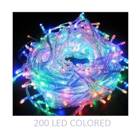 200 Χριστουγεννιάτικα φωτάκια LED σε διάφανο καλώδιο πολύχρωμα 17271-36 81002TRL50CL