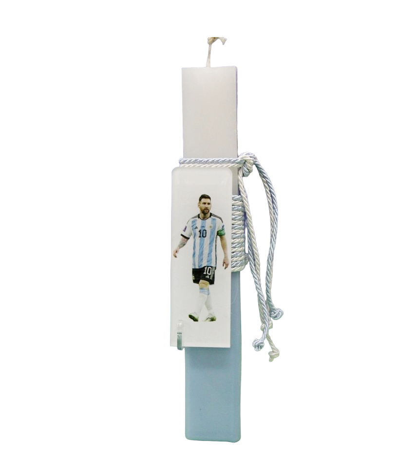 Πασχαλινή λαμπάδα 24Δ007 Ποδόσφαιρο Messi plexiglass 25x4x2 cm 003346