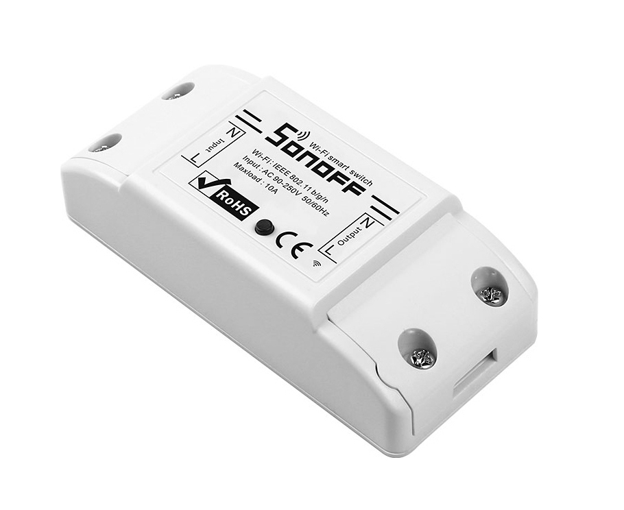 Sonoff Basic R2 Smart Ενδιάμεσος Διακόπτης Wi-Fi BASICR2 σε Λευκό Χρώμα