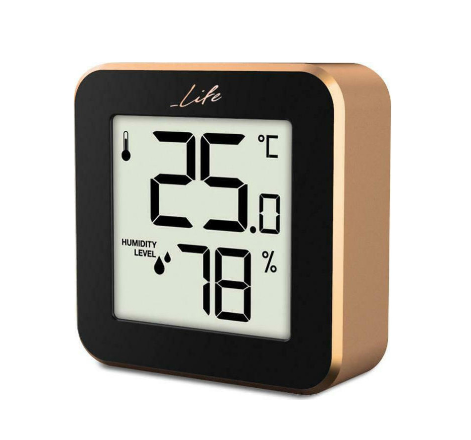 Life Alu Mini Θερμόμετρo & Υγρασιόμετρo Rose Gold 221-0228