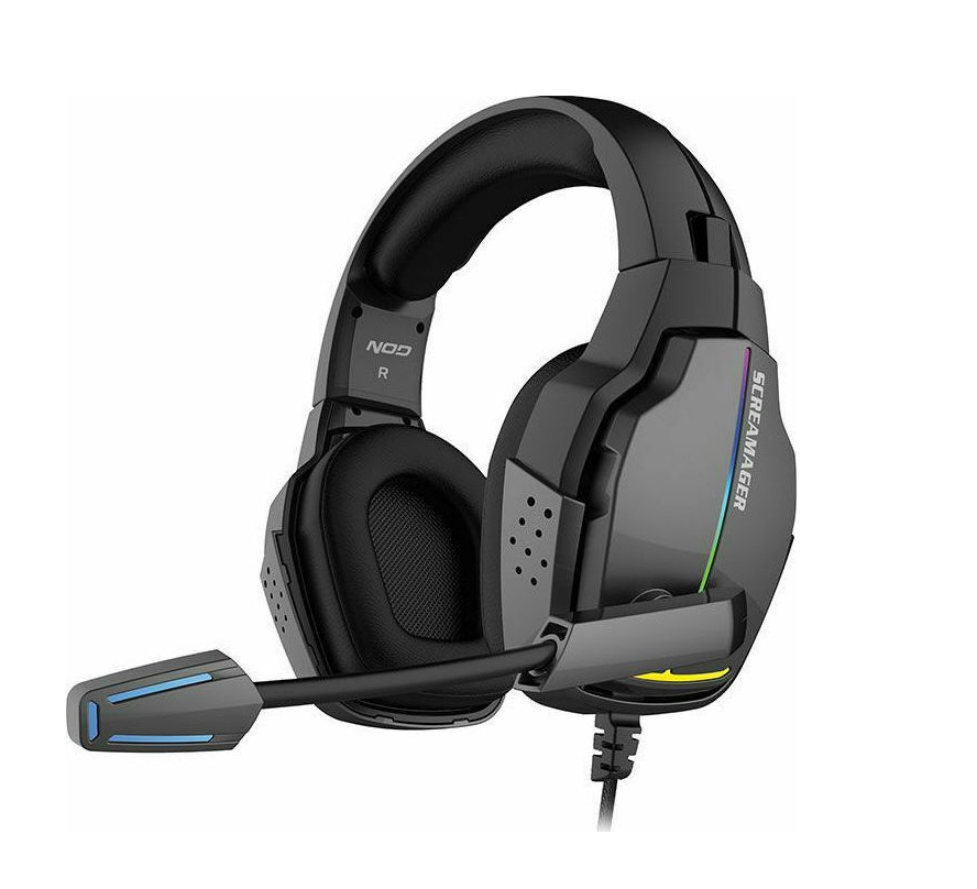 NOD Screamager RGB Over Ear Gaming Headset (2x3.5mm / 3.5mm) Black 141-0161