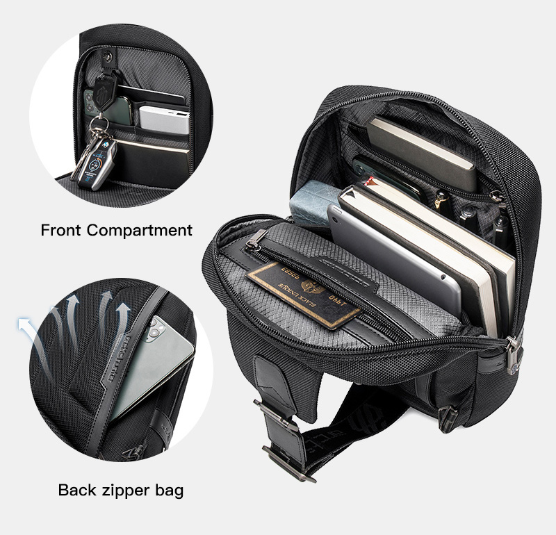 ARCTIC HUNTER τσάντα Crossbody XB00116, θήκη για tablet, αδιάβροχη μαύρη - ARCTIC HUNTER 49351