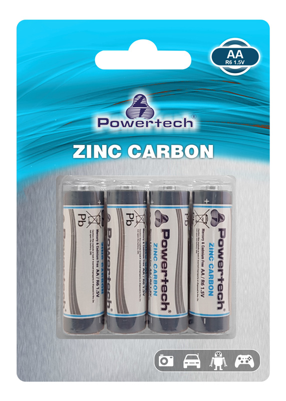 POWERTECH Zinc Carbon μπαταρίες PT-949, AA R6 1.5V, 4τμχ - POWERTECH 42211
