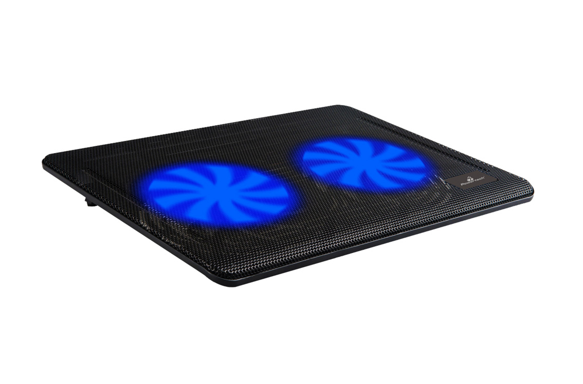 POWERTECH Βάση & ψύξη laptop PT-738 έως 15.6", 2x 125mm fan, LED, μαύρο - POWERTECH 23713