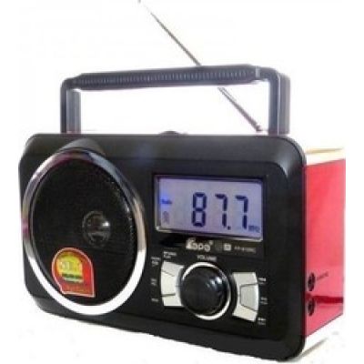 Φορητό ραδιόφωνο FM & Music Player - Recorder with USB/SD card - XBass Speaker FP-910-RC - Κόκκινο