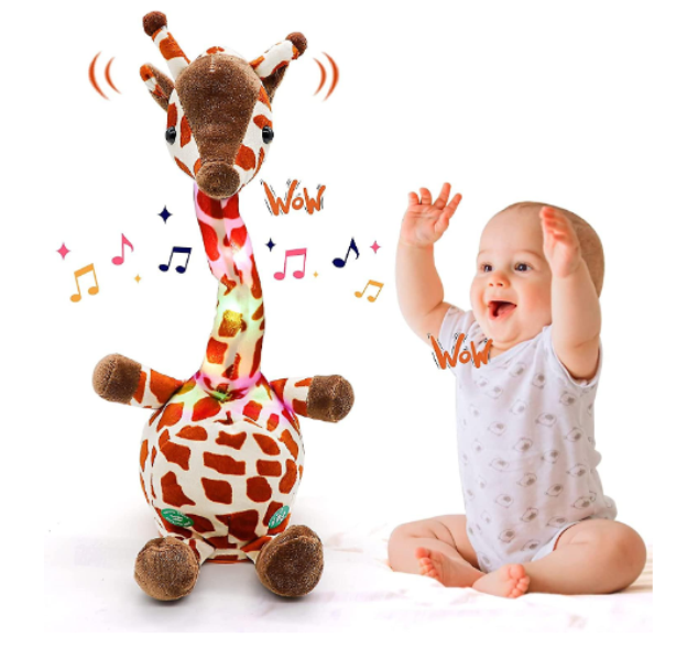 Επαναφορτιζόμενο παιδικό παιχνίδι καμηλοπάρδαλη που χορεύει, τραγουδάει & επαναλαμβάνει