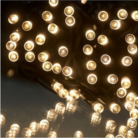100 φωτάκια LED με πράσινο καλώδιο, λευκό ζεστό