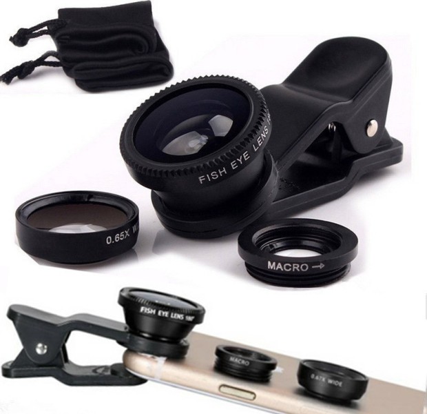 Φακοί για Κάμερα Κινητών - Universal Lens 3 τεμάχια - Fisheye, Wide, Macro