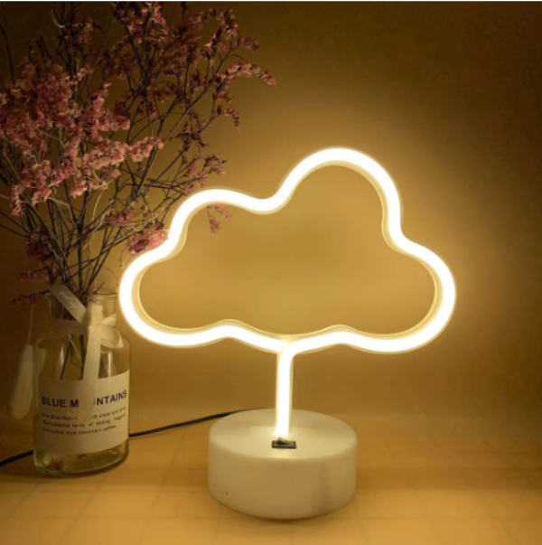 LED επιτραπέζιο φωτιστικό νέον με βάση Σύννεφο 00830