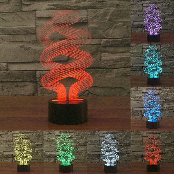 Τρισδιάστατο 3D επιτραπέζιο φωτιστικό LED 7 χρωμάτων Αφηρημένοι Σωλήνες