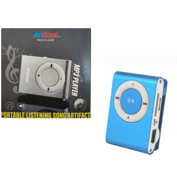 Επαναφορτιζόμενο MP3 player μπλε Q-A209 ANDOWL