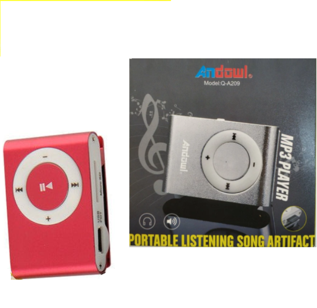 Επαναφορτιζόμενο MP3 player κόκκινο Q-A209 ANDOWL