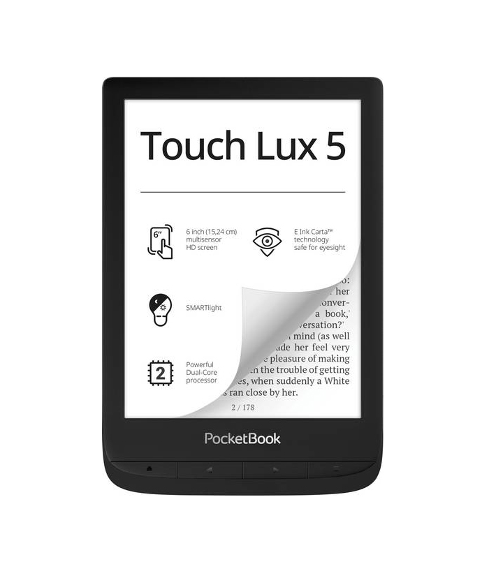 Pocketbook Touch Lux 5 6" PB628-P-WW Ebook Reader Black