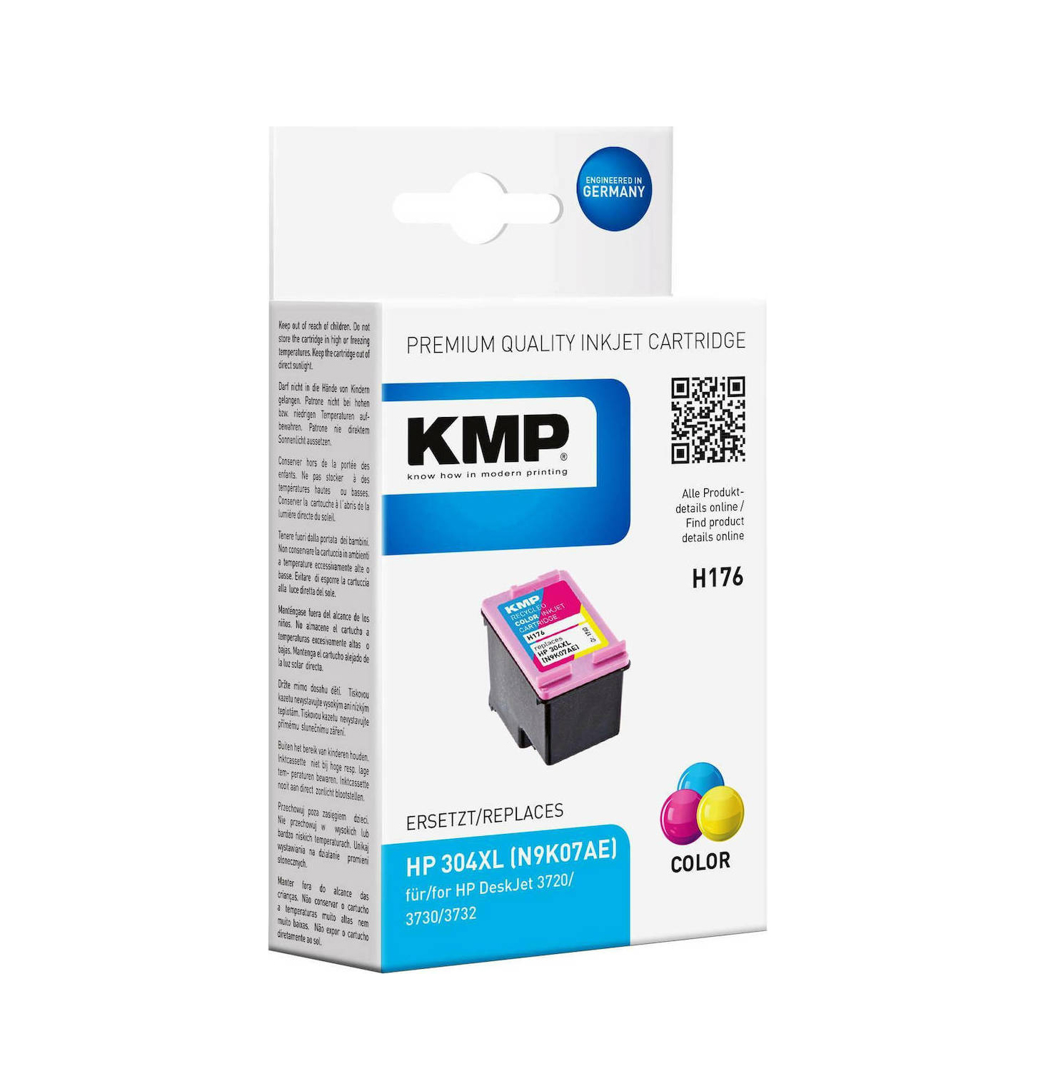 KMP H175CX ink cartridge color compatible mit HP N9K07AE 304 XL 1760,4030