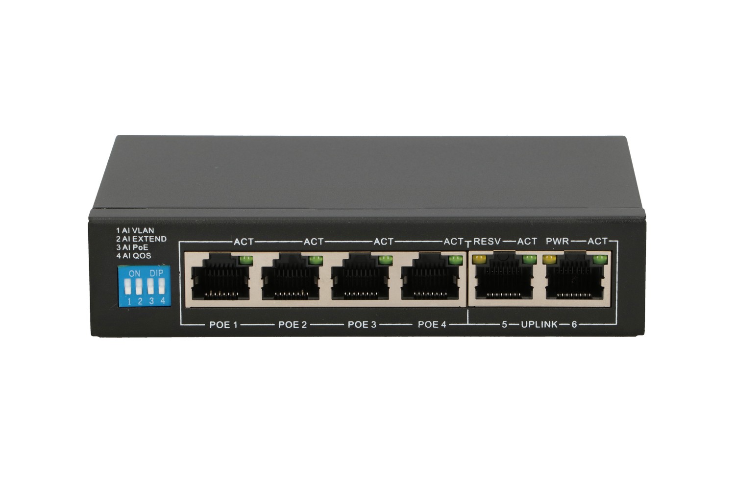 Extralink EUROS V2 PoE Switch  4x 100Mb/s PoE/PoE+ 2x RJ45 Uplink 100Mb/s 60W