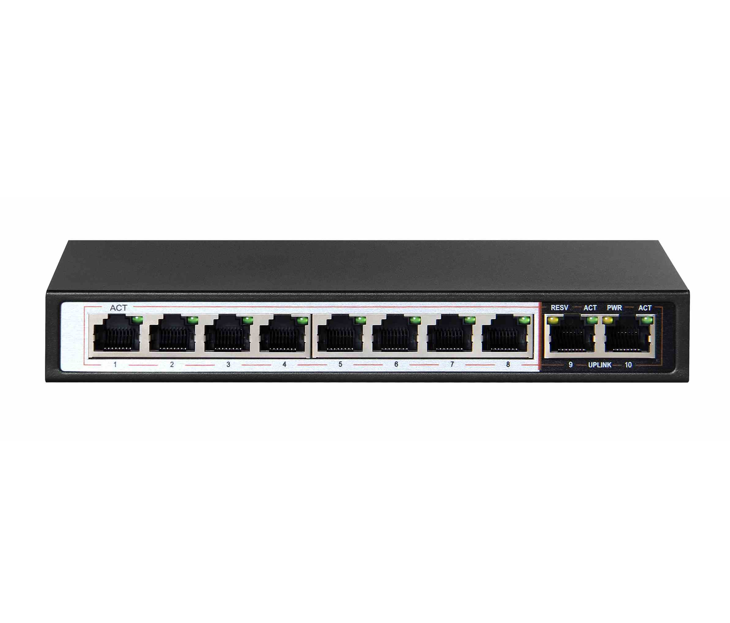 Extralink CERES PoE Swtich 8x 100Mb/s PoE/PoE+, 2x RJ45 Uplink 100Mb/s, 96W