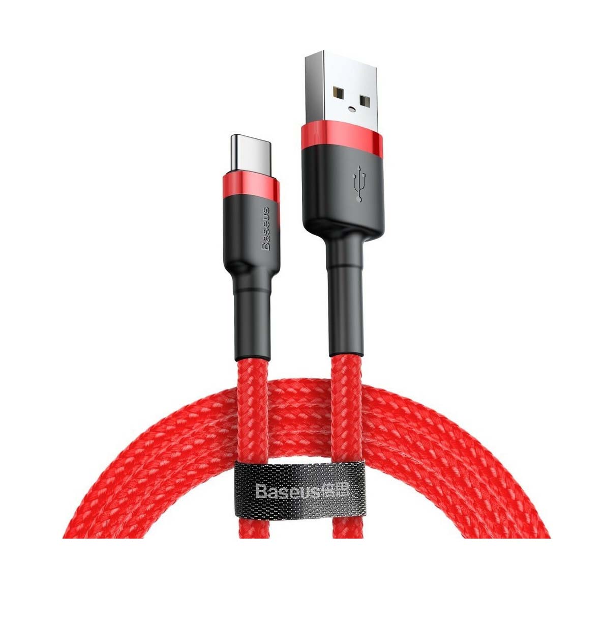 Baseus Cafule Braided USB 2.0 Cable USB-C male - USB-A male 0.5m Red CATKLF-A09