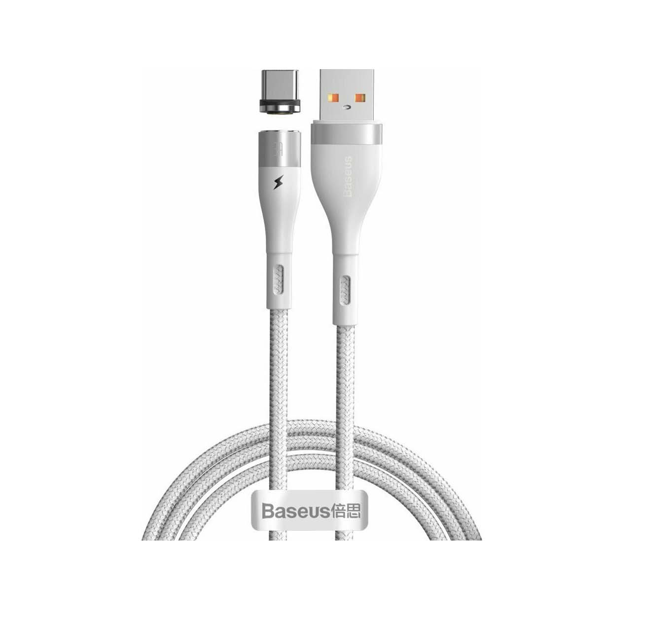 Baseus Magnetic USB 2.0 Cable USB-C male - 1m  White CATXC-M02