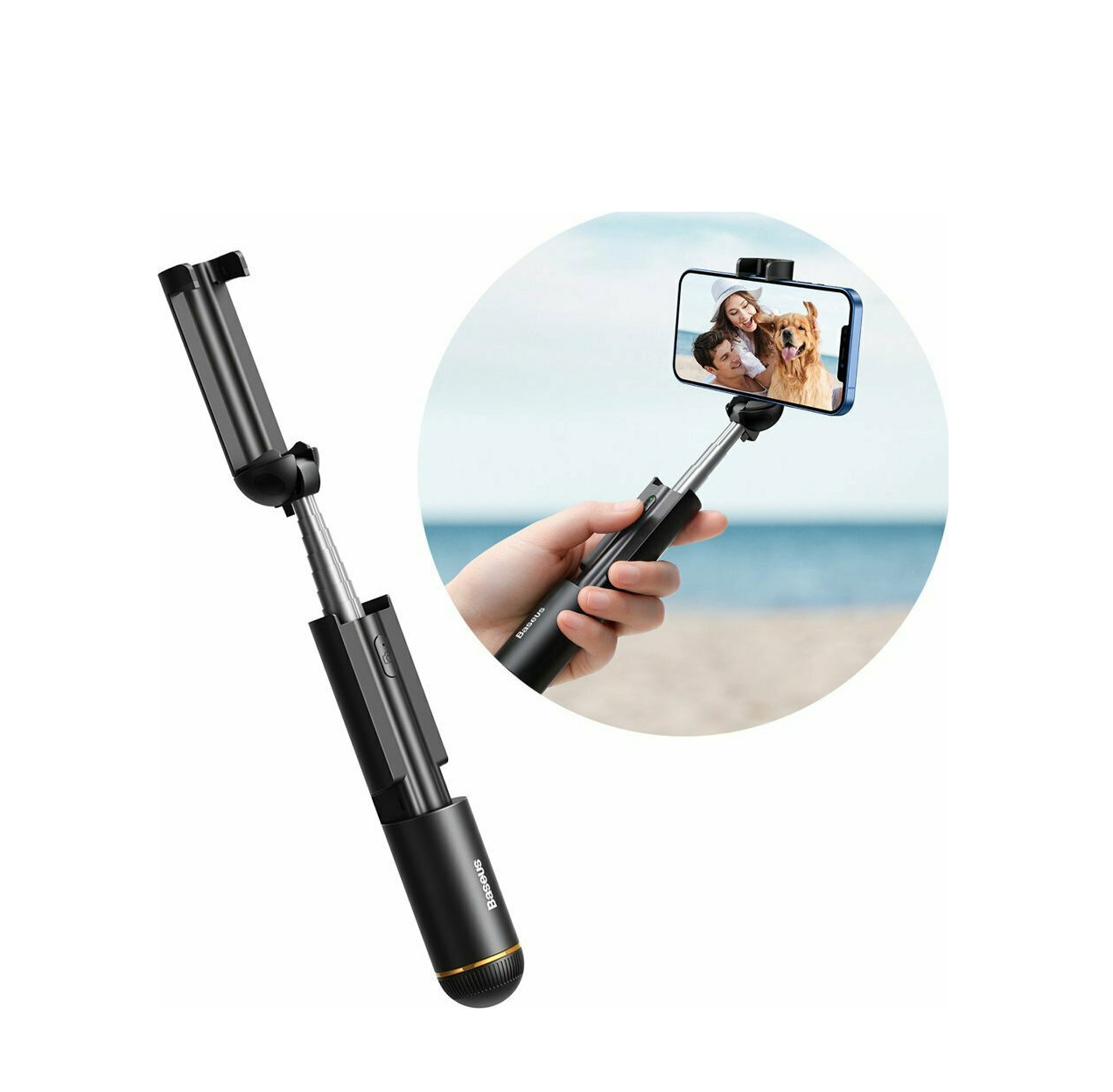 Baseus Mini Folding Selfie Stick με Τηλεχειριστήριο SUDYZP-G01 Black