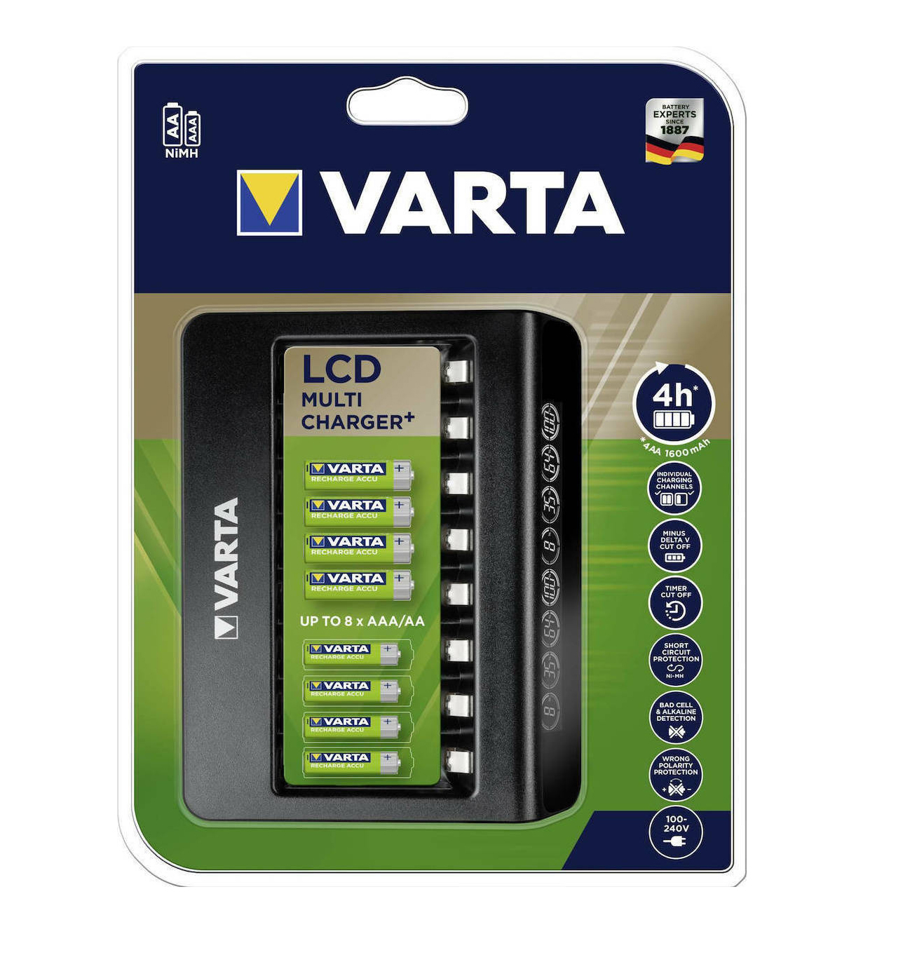 Varta LCD Multi Charger+ 8 Μπαταριών Ni-MH Μεγέθους AA/AAA 57671