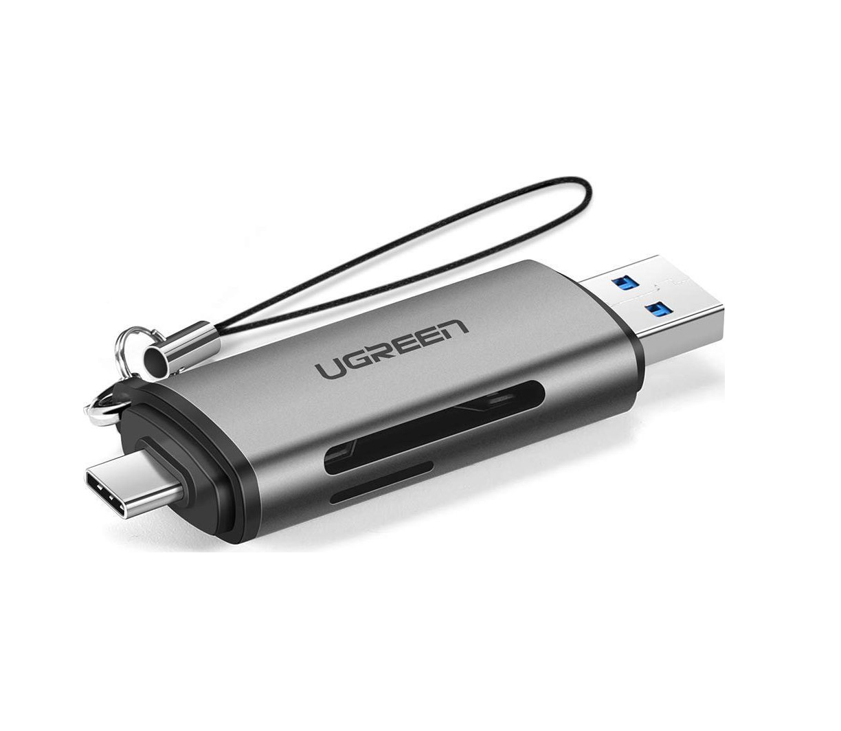 Ugreen Card Reader Type-C για SD/microSD Grey 50706