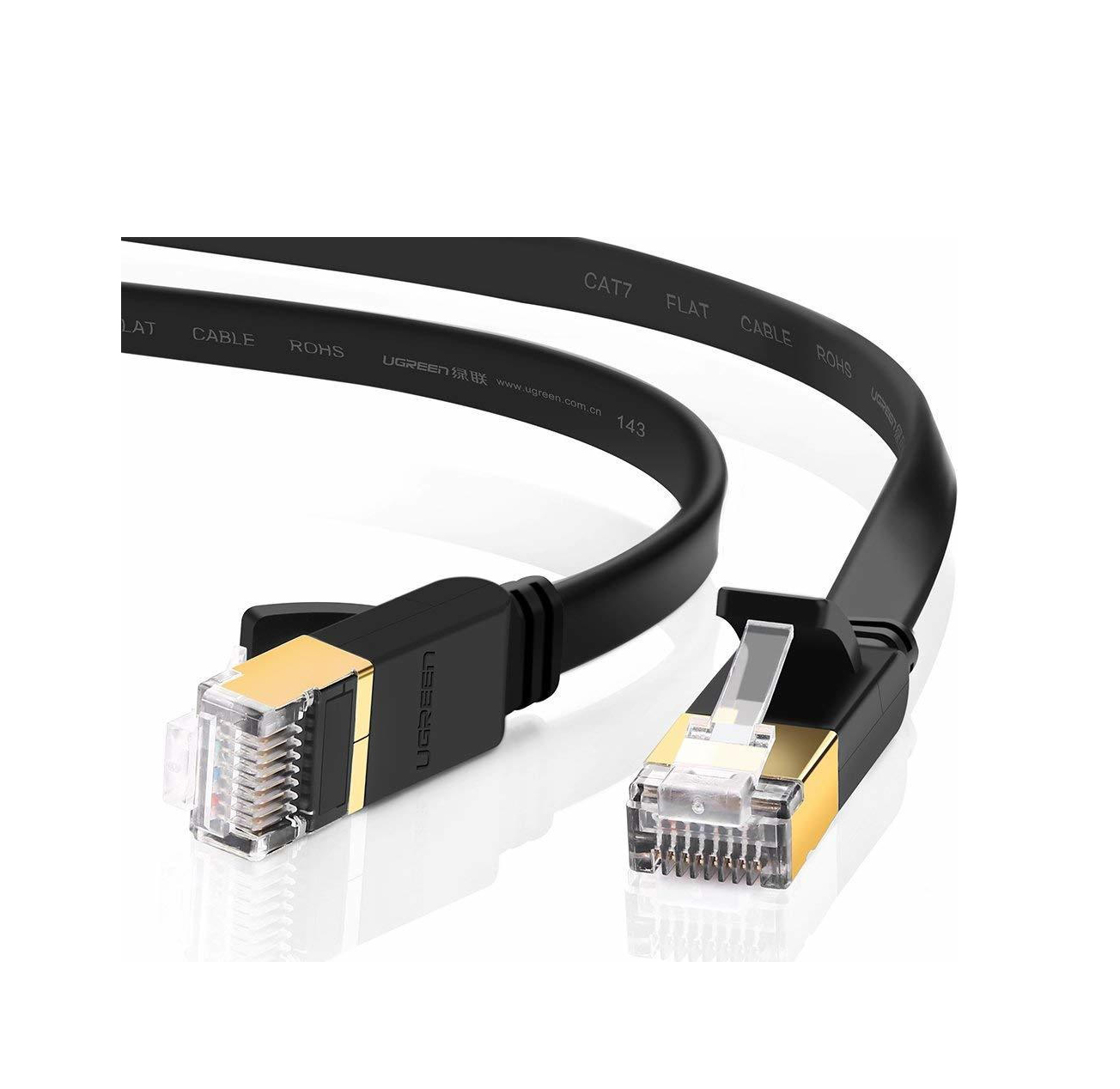 Ugreen NW106 Flat U/FTP (STP) Cat.7 Καλώδιο Δικτύου Ethernet 10m Black 11265