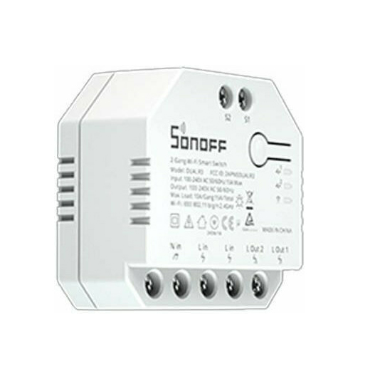 Sonoff DUALR3 Smart Ενδιάμεσος Διακόπτης Wi-Fi White