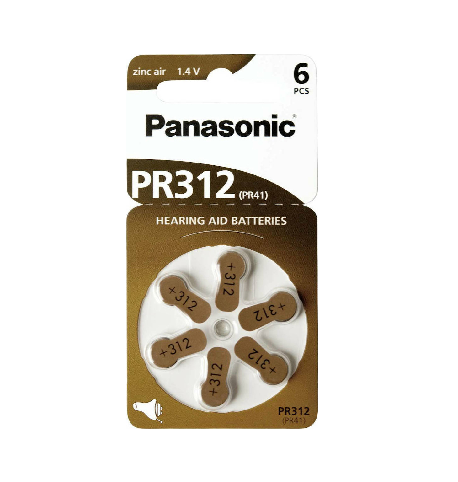 Panasonic Μπαταρίες Ακουστικών Βαρηκοΐας 312 1.4V 6τμχ