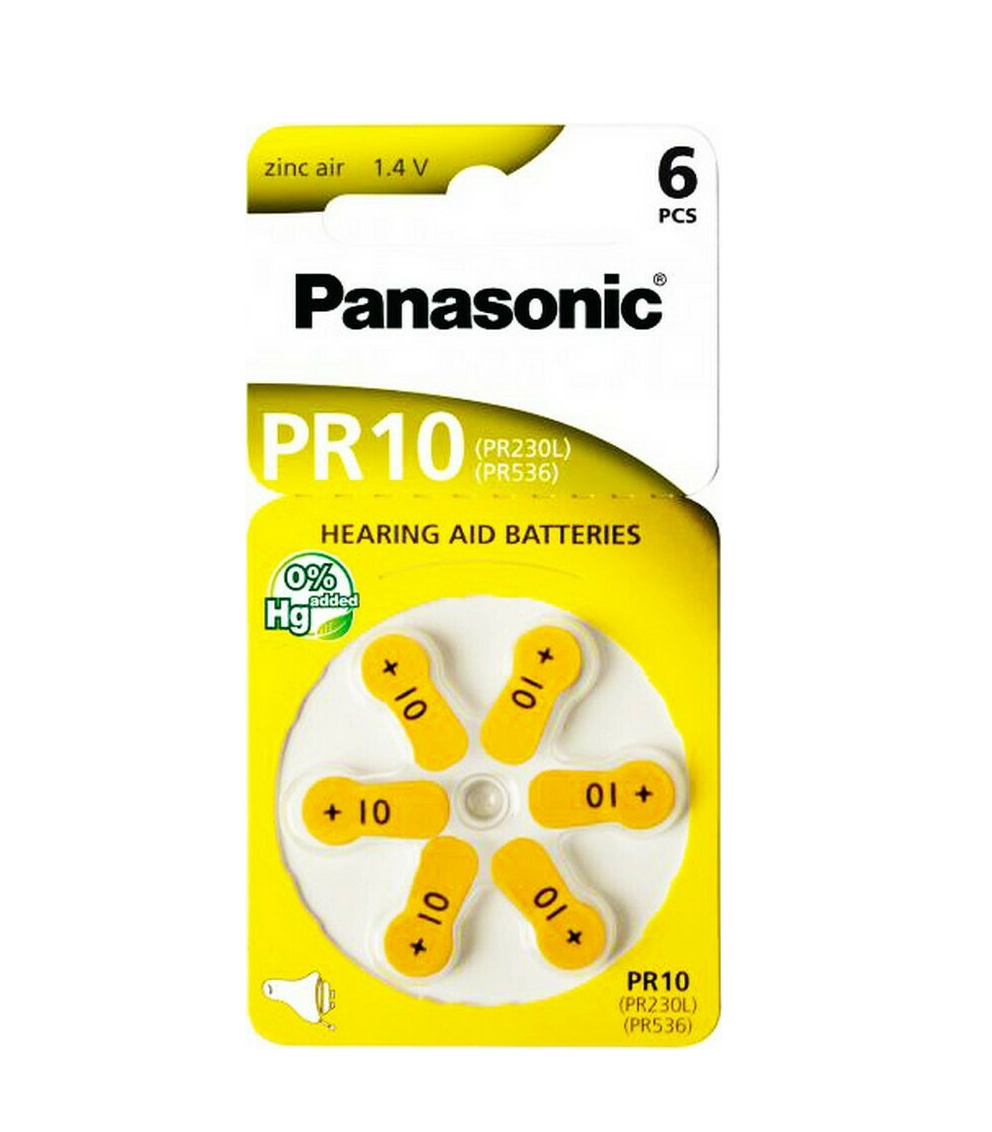 Panasonic Μπαταρίες Ακουστικών Βαρηκοΐας 10/PR10 1.4V 6τμχ