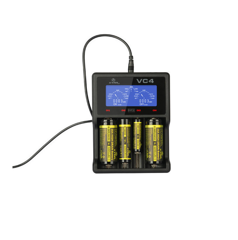 XTAR VC4 USB Φορτιστής 4 Μπαταριών Li-ion/Ni-MH Μεγέθους AA/AAA/D/18650