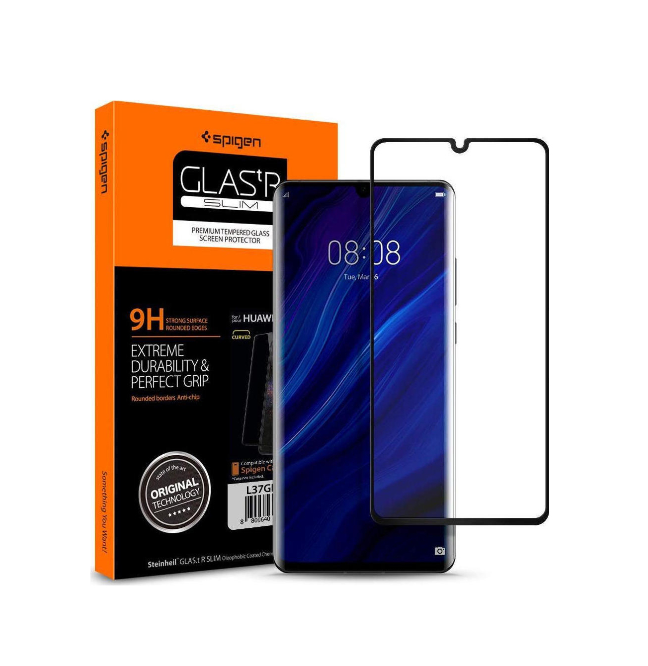 Spigen GLAS.tR Curved Full Face Tempered Glass Huawei P30 Pro L37GL25745