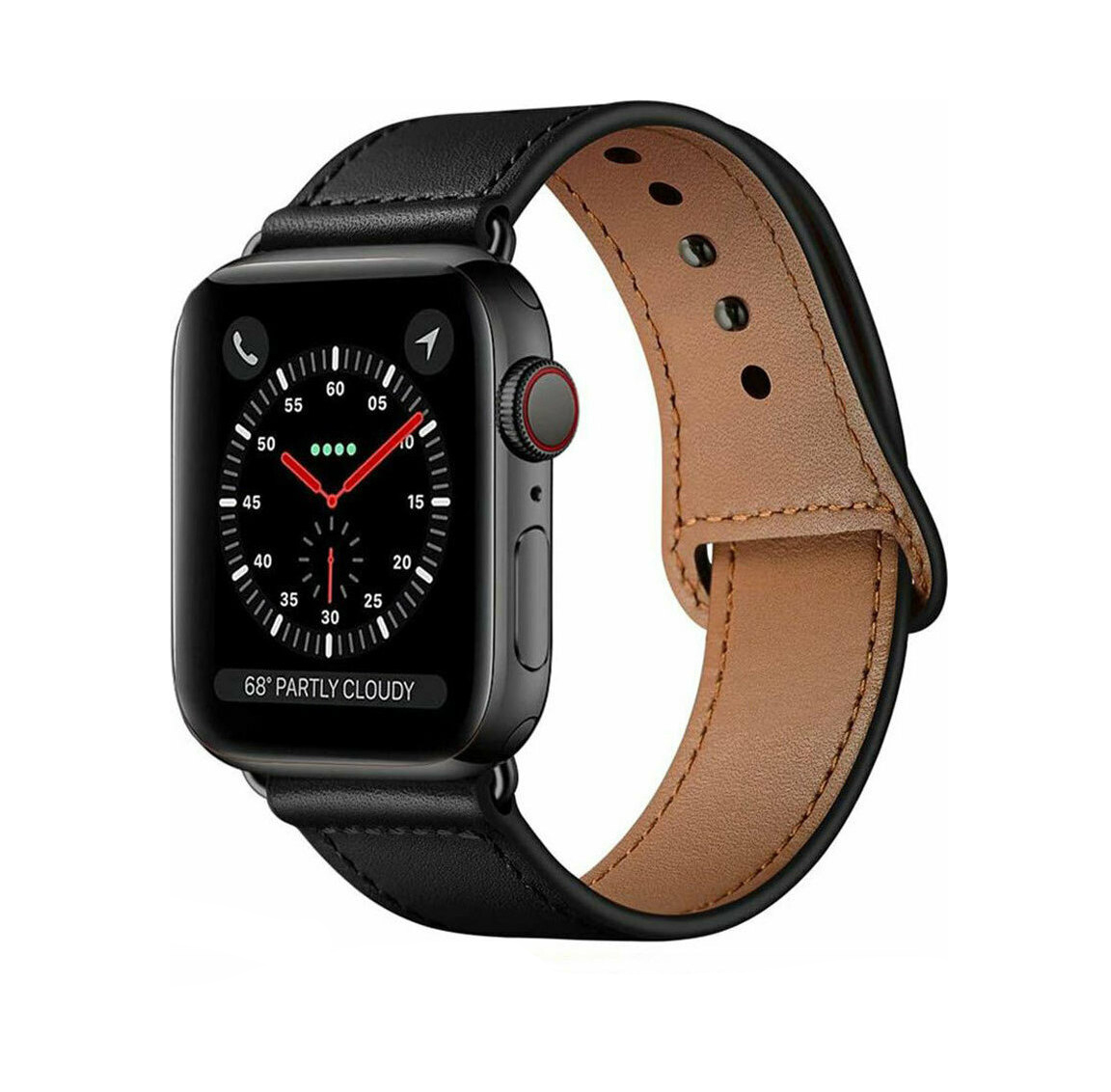 Tech-Protect LeatherFit Λουράκι Δερμάτινο Apple Watch 42/44/45mm Black