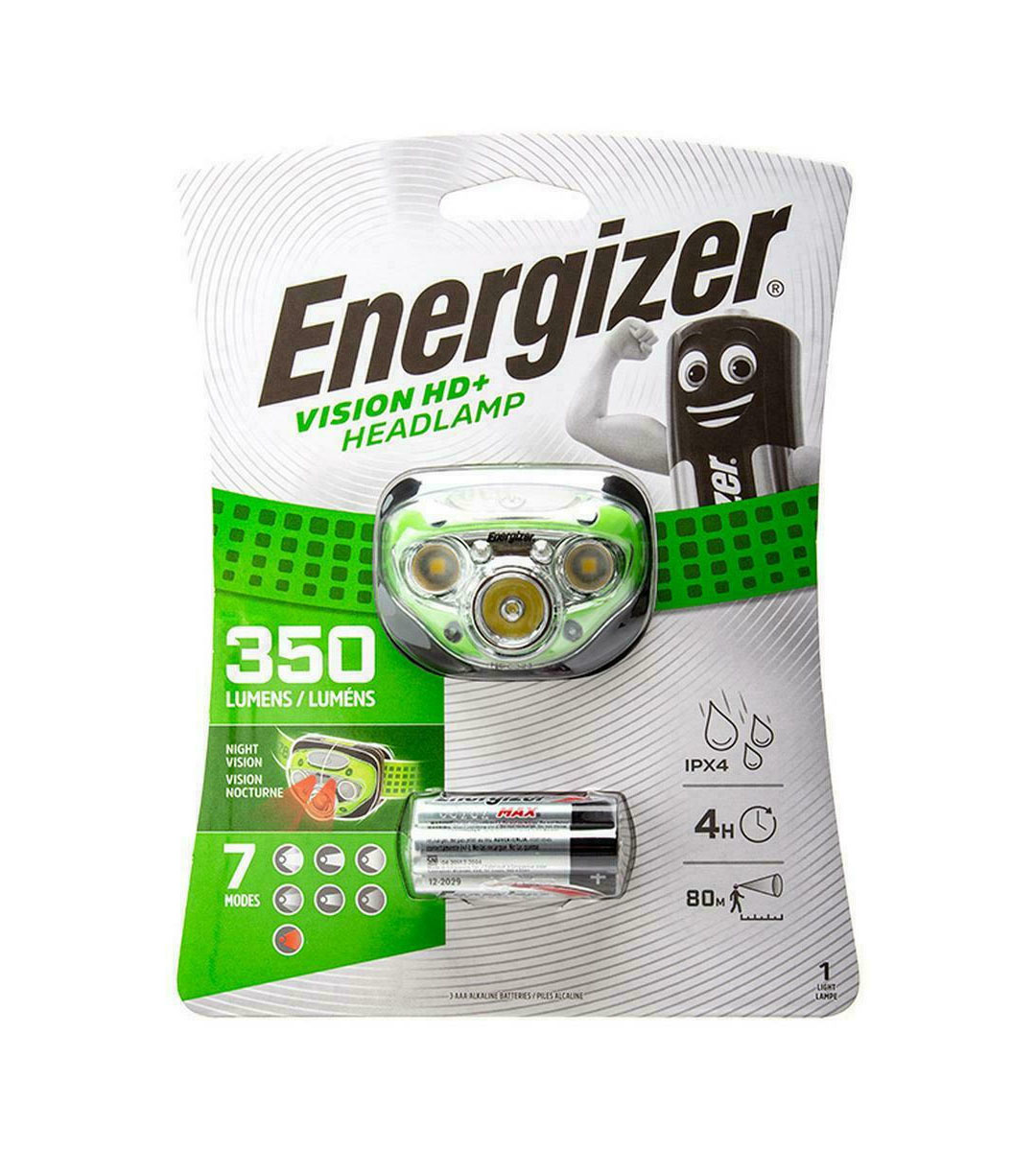 Energizer Φακός Κεφαλής LED Αδιάβροχος IPX4 με Μέγιστη Φωτεινότητα 350lm Vision HD+ Led Headlight Green