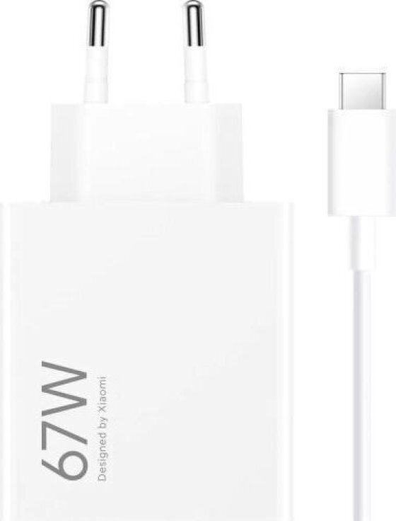 Xiaomi Φορτιστής με Θύρα USB-A και Καλώδιο USB-C 67W Λευκός (HyperCharge Combo BHR9465EU)