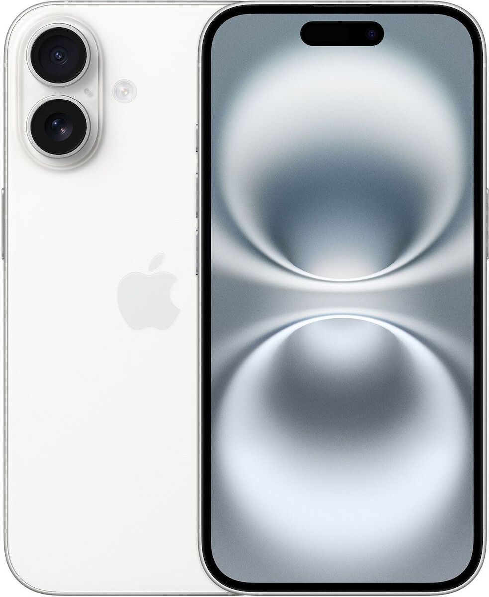 Apple iPhone 16 5G (8/256GB) White EU (Δώρο Full Face Tempered Glass)