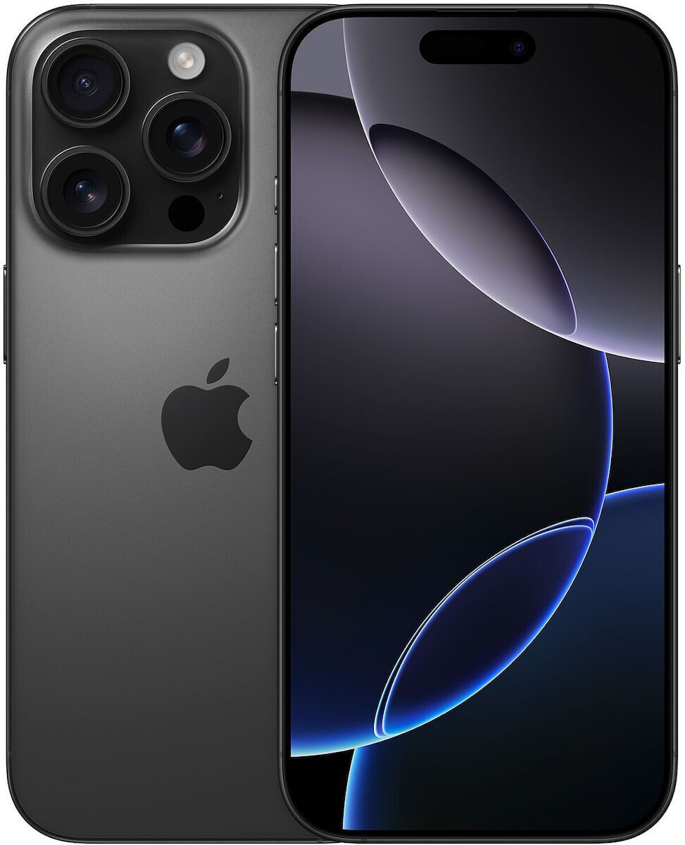 Apple iPhone 16 Pro 5G (8GB/512GB) Black Titanium EU (Δώρο Full Face Tempered Glass)