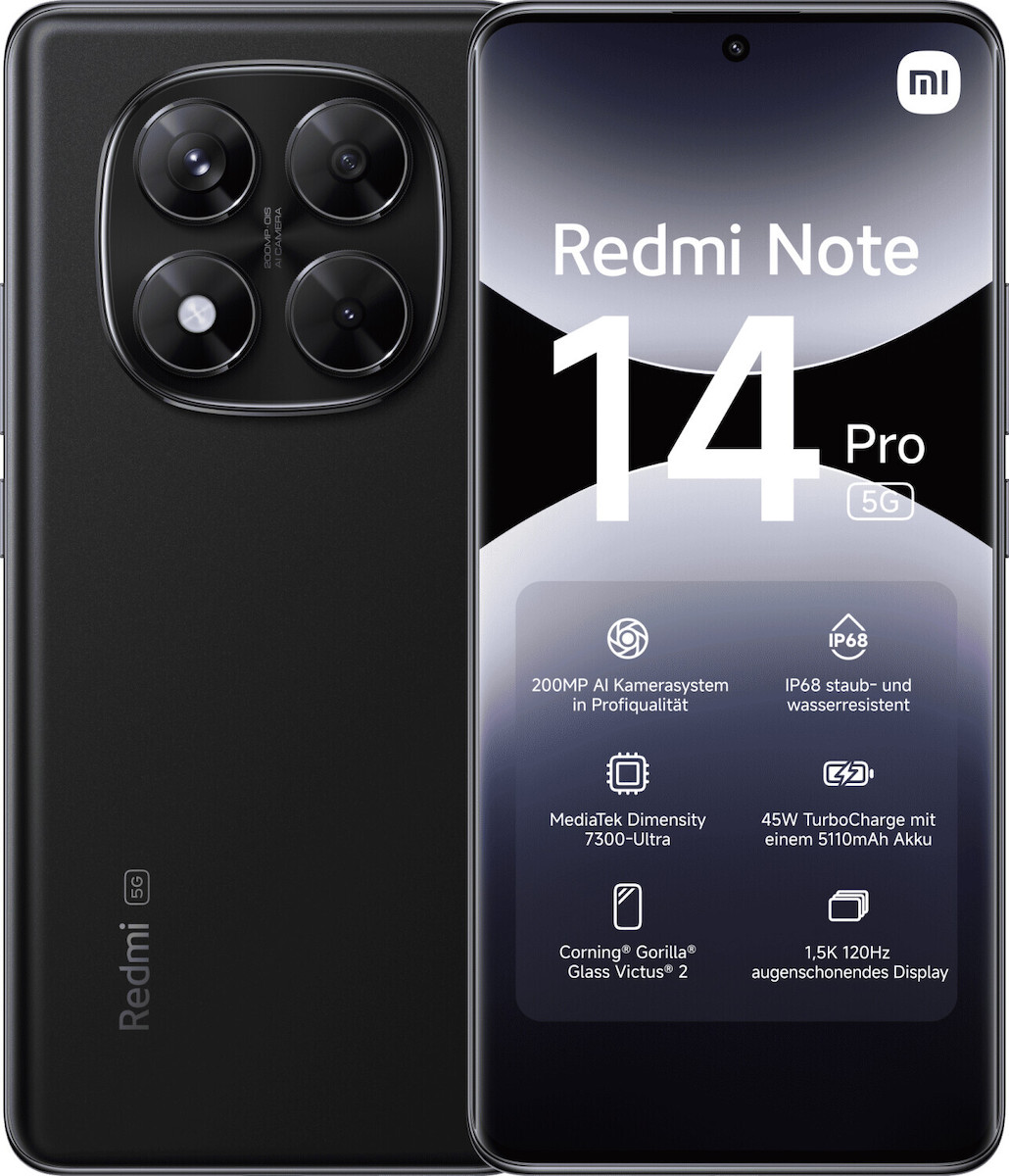 Xiaomi Redmi Note 14 Pro 5G Dual SIM NFC (8GB/256GB) Midnight Black EU