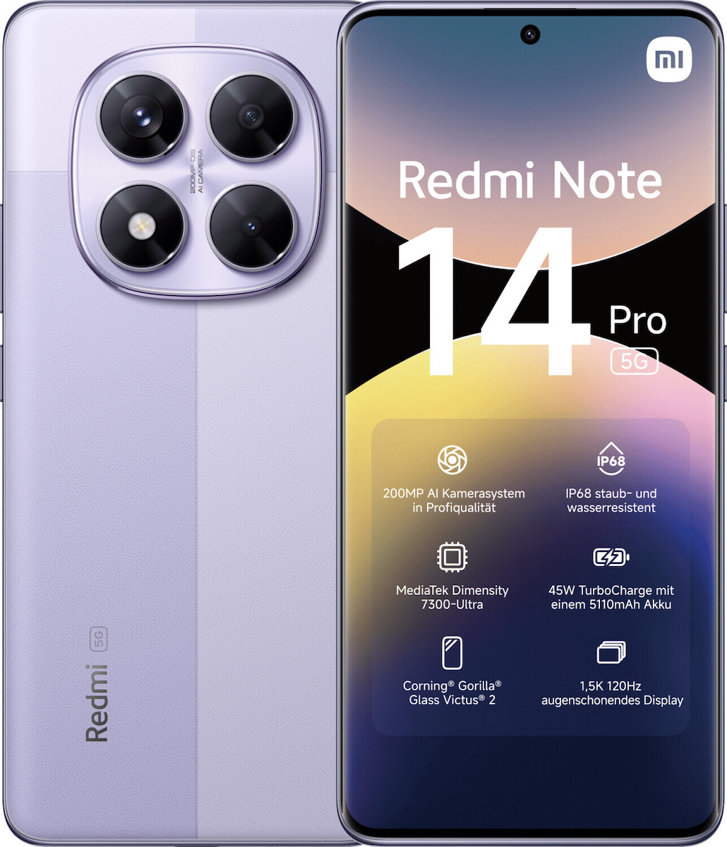 Xiaomi Redmi Note 14 Pro 5G Dual SIM NFC (8GB/256GB) Lavender Purple EU