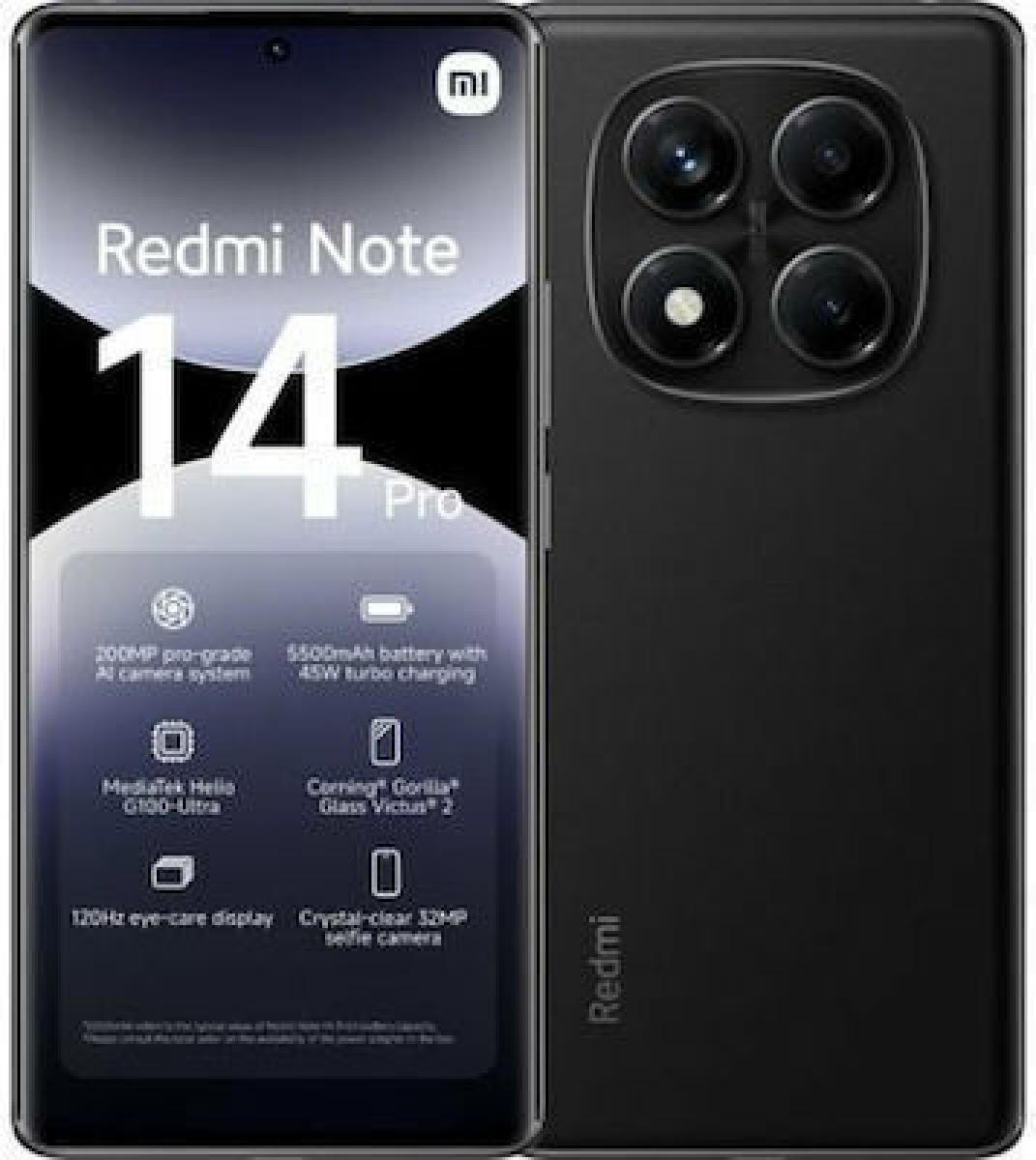 Xiaomi Redmi Note 14 Pro 4G Dual SIM NFC (8GB/256GB) Midnight Black EU
