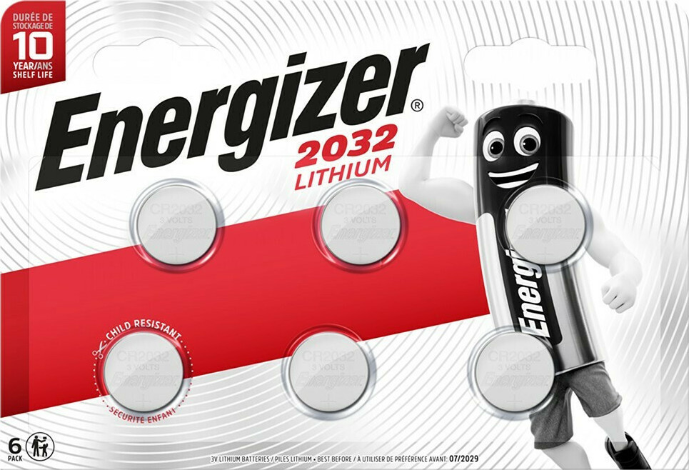 Energizer CR2032 3V Μπαταρίες Λιθίου – 6 Τεμάχια