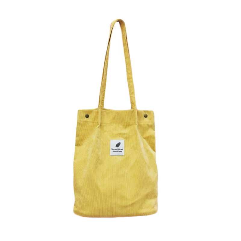Γυναικεία Κοτλέ Τσάντα Ώμου Χρώματος Κίτρινο SPM DB5690
