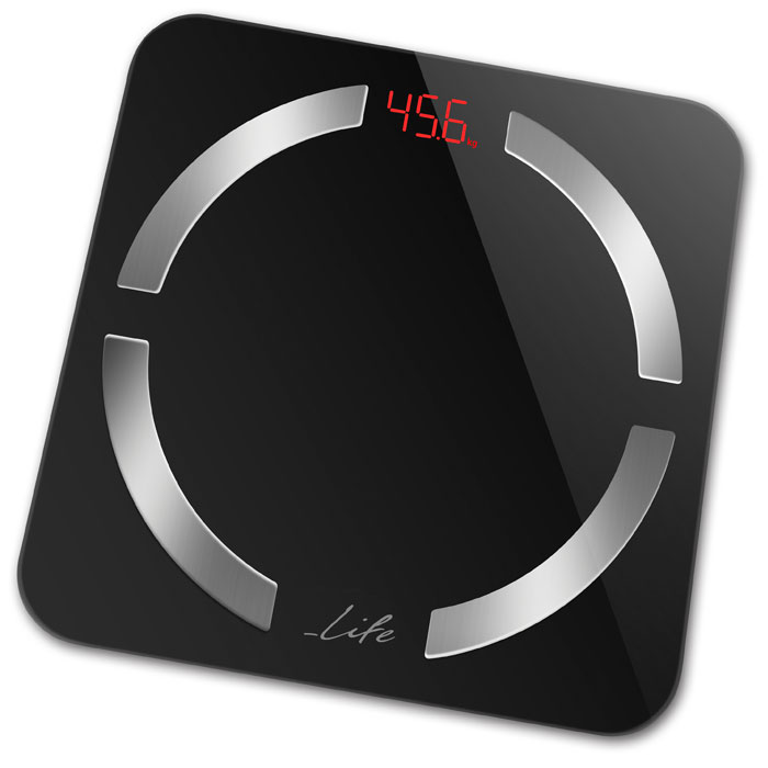 Life Smartweight BT Smart Ζυγαριά με Λιπομετρητή & Bluetooth σε Μαύρο χρώμα, 221-0112