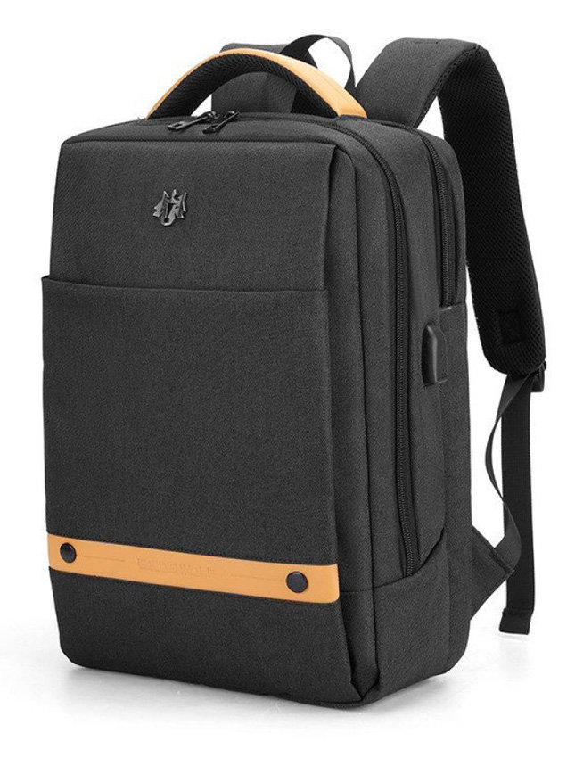 GOLDEN WOLF τσάντα πλάτης GB00378-BK με θήκη laptop 15.6", μαύρη - GOLDEN WOLF 28246
