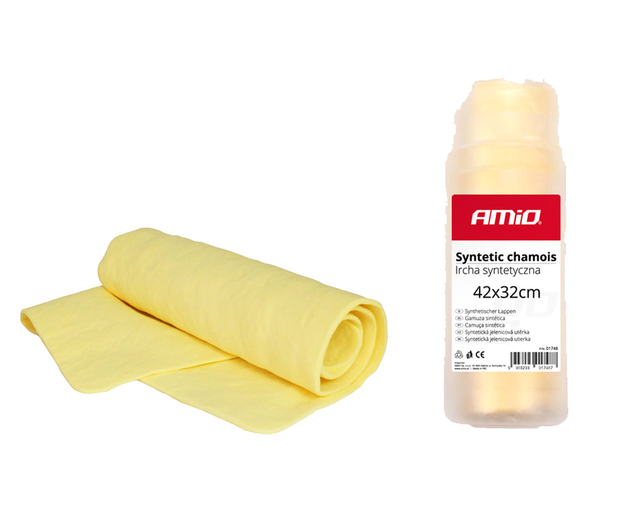 AMIO πανί καθαρισμού από συνθετικό δέρμα chamoix 01748, 42x32cm, κίτρινο - AMIO 93049